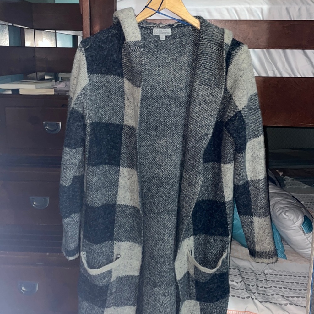 Gray cardigan with hood